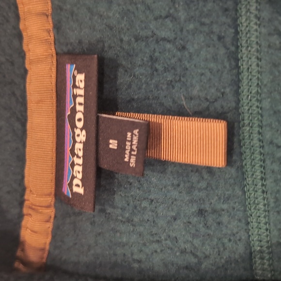Patagonia Men's Green Fleece Vest with Brown Details Size Medium - Picture 4 of 6